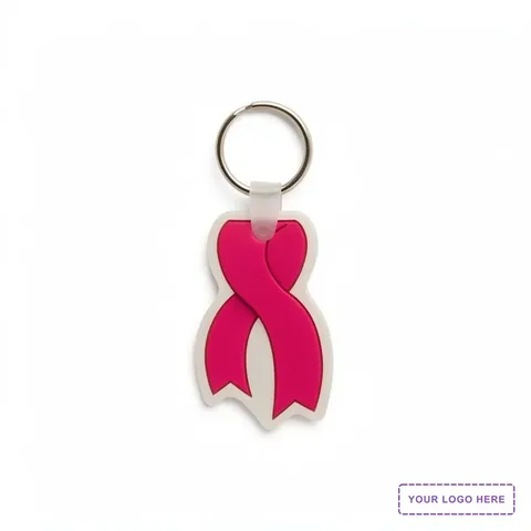 Ribbon Shaped USA Made Vinyl Keychain