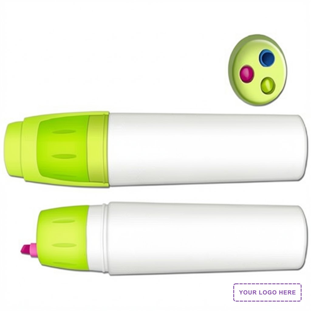 The Bullet Twist Action 3 Color Retractable Fluorescent Highlighter