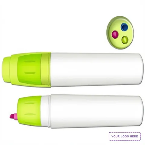 The Bullet Twist Action 3 Color Retractable Fluorescent Highlighter