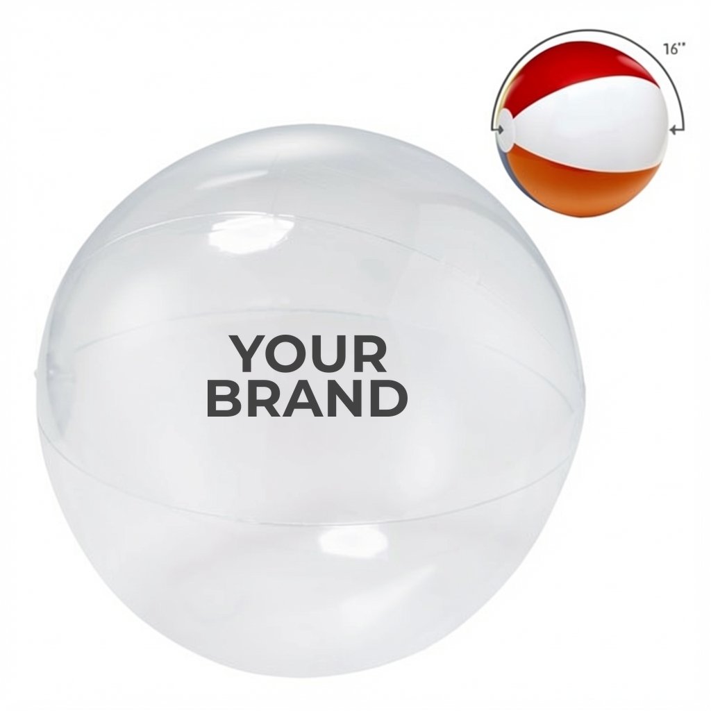 16" Translucent Clear Beach Ball