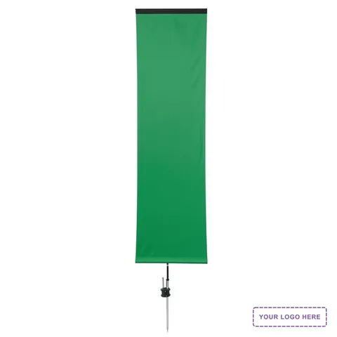 14.5' Premium Rectangle Sail Sign Kit (Double-Sided with Ground Spike & Ground Anchor)