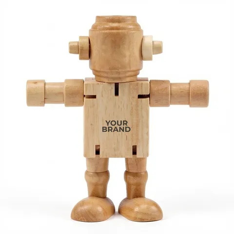 RoboDroidBot Poseable Wooden Robot Fidget Toy