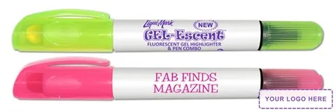 Gel-Brite Fluorescent Gel Highlighter & Ballpoint Pen Combo