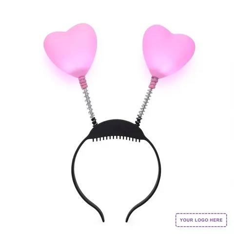 Pink heart light-up head boppers