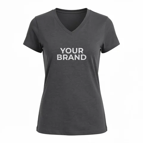 District Women's Perfect Blend CVC V-Neck Tee. DM1190L