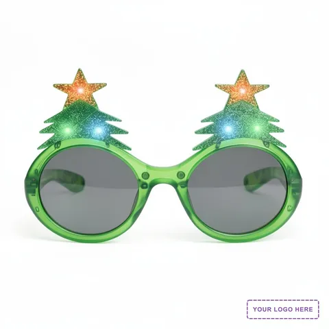 Light Up Christmas Tree Sunglasses