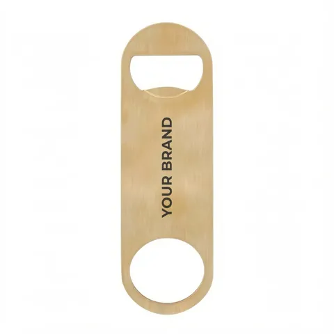 Paddle Style Brushed Gold Bottle Opener