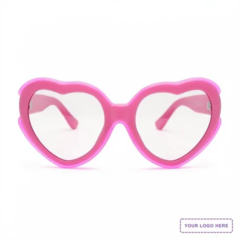 EL Wire Glowing Pink Heart Sunglasses