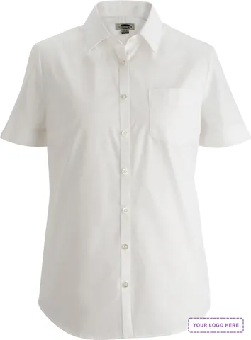 Essential Broadcloth Short Sleeve Ladies Shirt