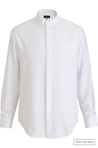 Flexbatiste Banded Collar Long Sleeve Mens Shirt