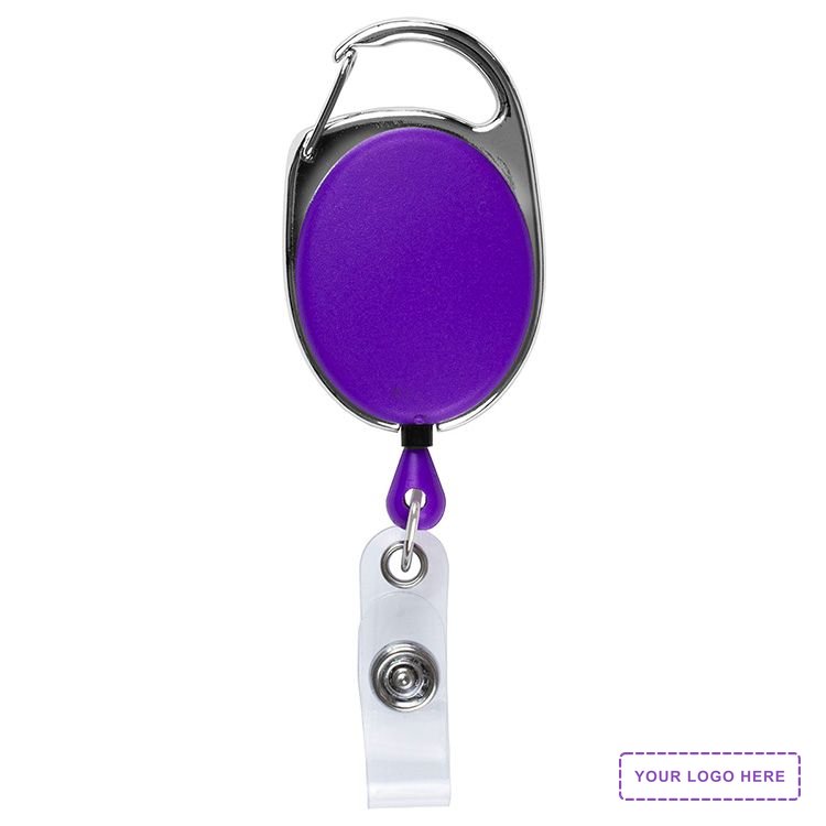 "Oberlin" 30" Cord Retractable Carabiner Style Badge Reel and Badge Holder (Patent D539,122)