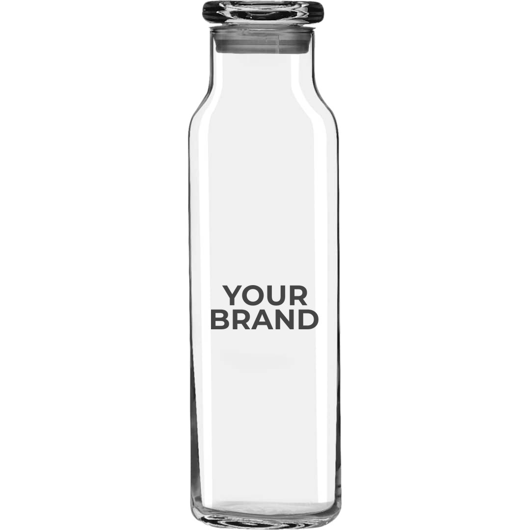 Glass Water Bottle w/ Lid 24 oz.