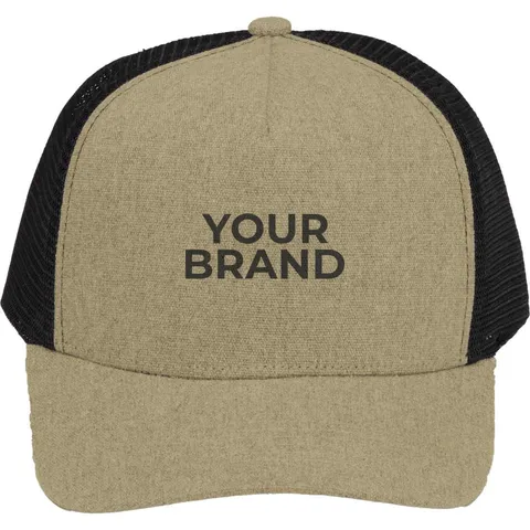 Recycled Cotton Canvas 5 Panel Mesh Back Ballcap