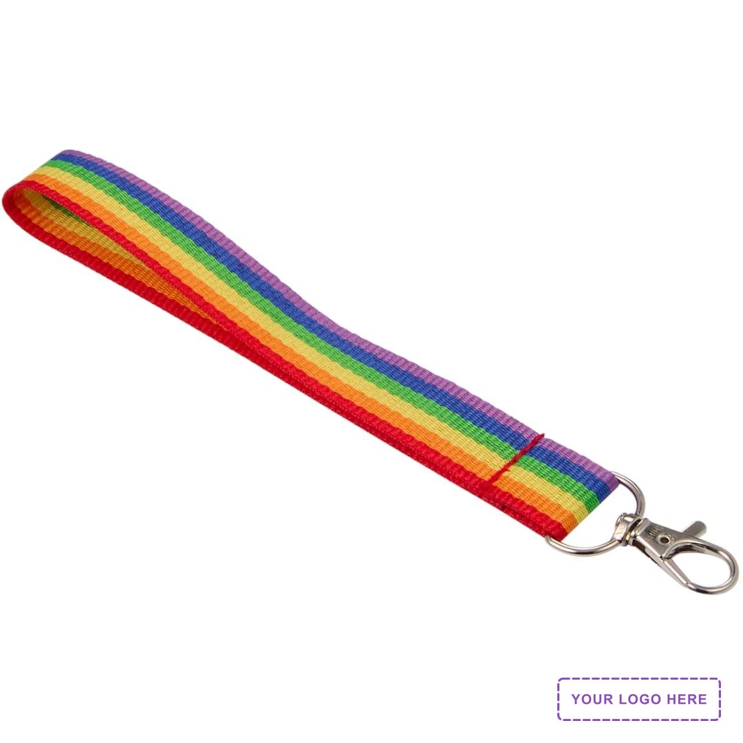 Recycled Rainbow Wrist Lanyard
