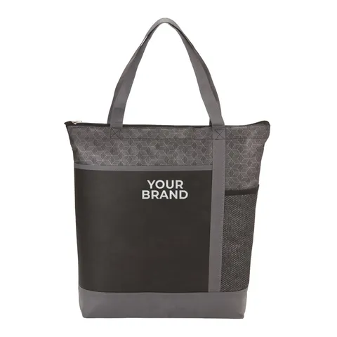 Chrome Non-Woven Zipper Convention Tote