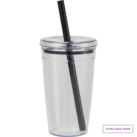 Anna Recycled Acrylic Tumbler w/ Straw 15oz