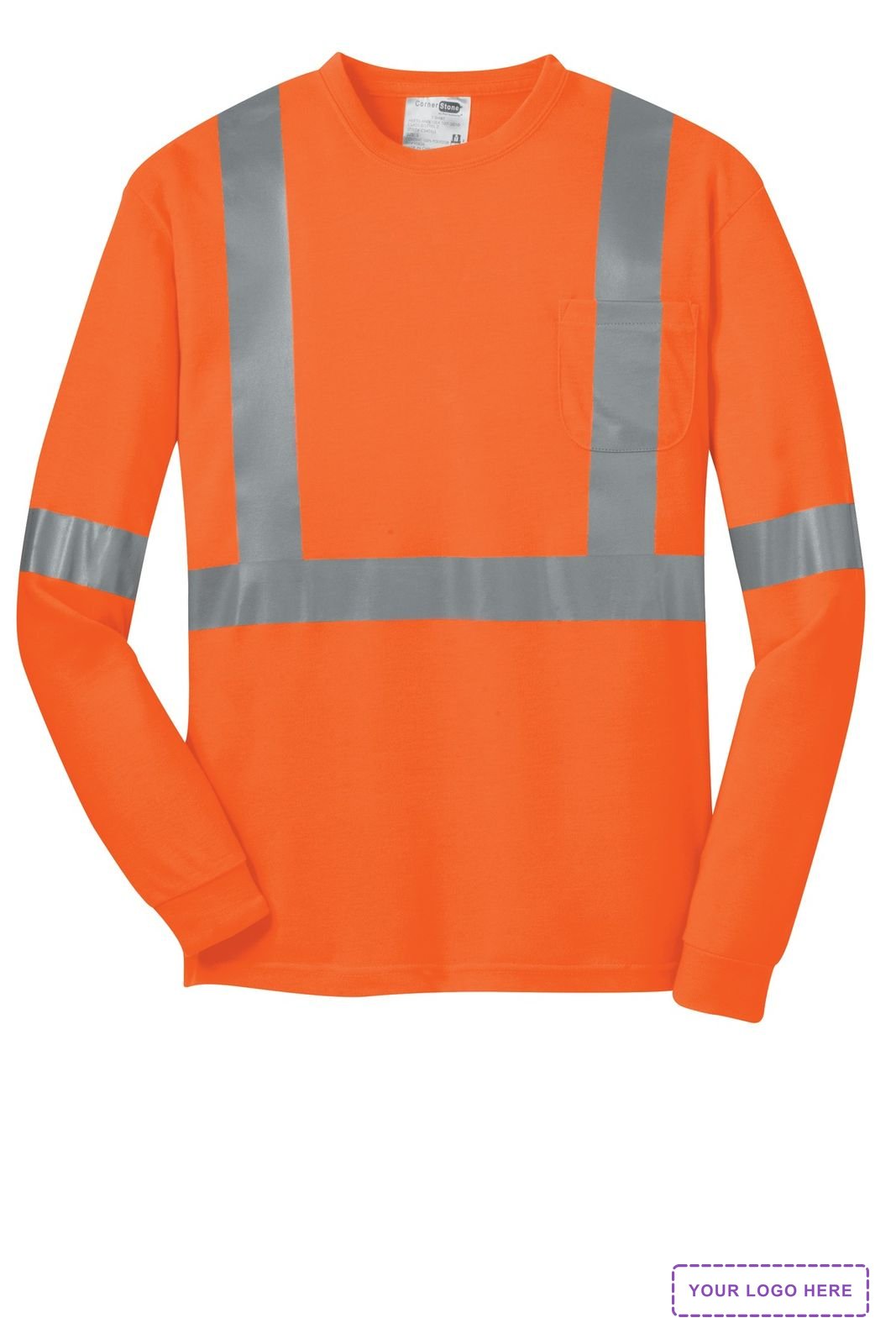 CornerStone ANSI 107 Class 2 Long Sleeve Safety T-Shirt. CS401LS