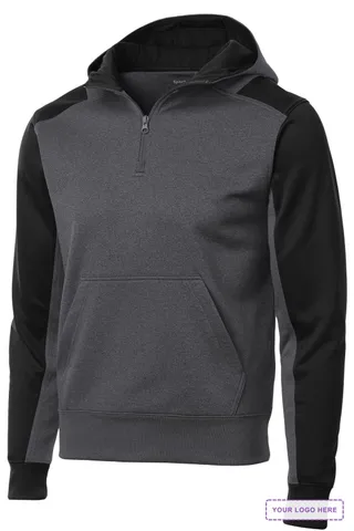 Sport-Tek Tech Fleece Colorblock 1/4-Zip Hooded Sweatshirt. ST249