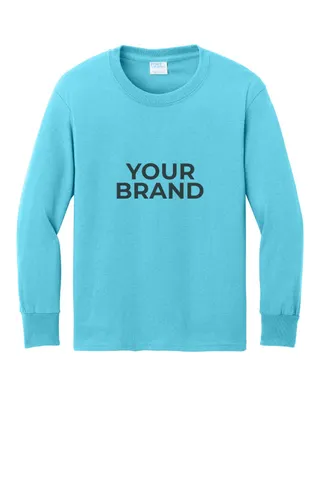 Port & Co Youth Long Sleeve Core Cotton Tee. PC54YLS