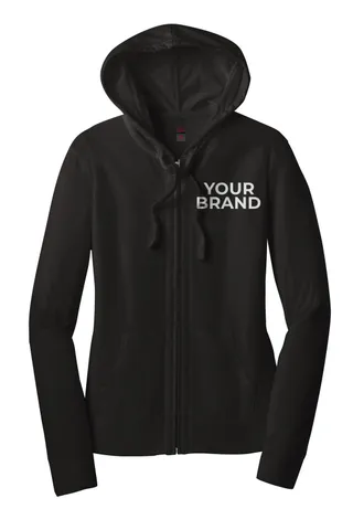 District Women's Fitted Jersey Full-Zip Hoodie. DT2100