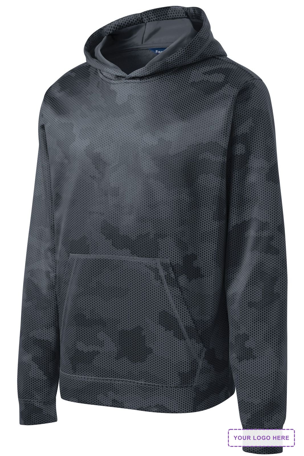 Sport-Tek Youth Sport-Wick CamoHex Fleece Hooded Pullover. YST240