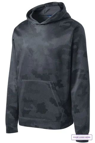 Sport-Tek Youth Sport-Wick CamoHex Fleece Hooded Pullover. YST240