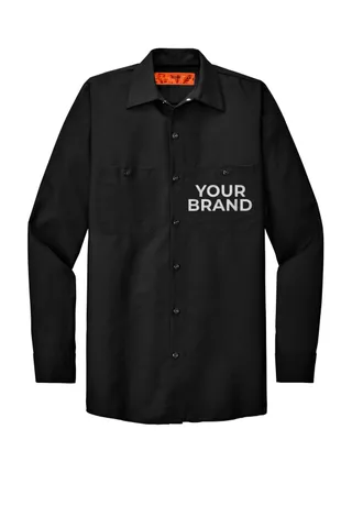 Red Kap Long Size, Long Sleeve Industrial Work Shirt. SP14LONG