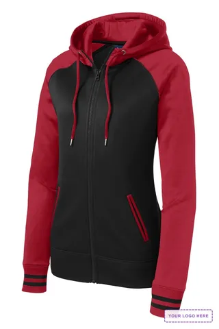 Sport-Tek Women's Sport-Wick Varsity Fleece Full-Zip Hooded Jacket. LST236