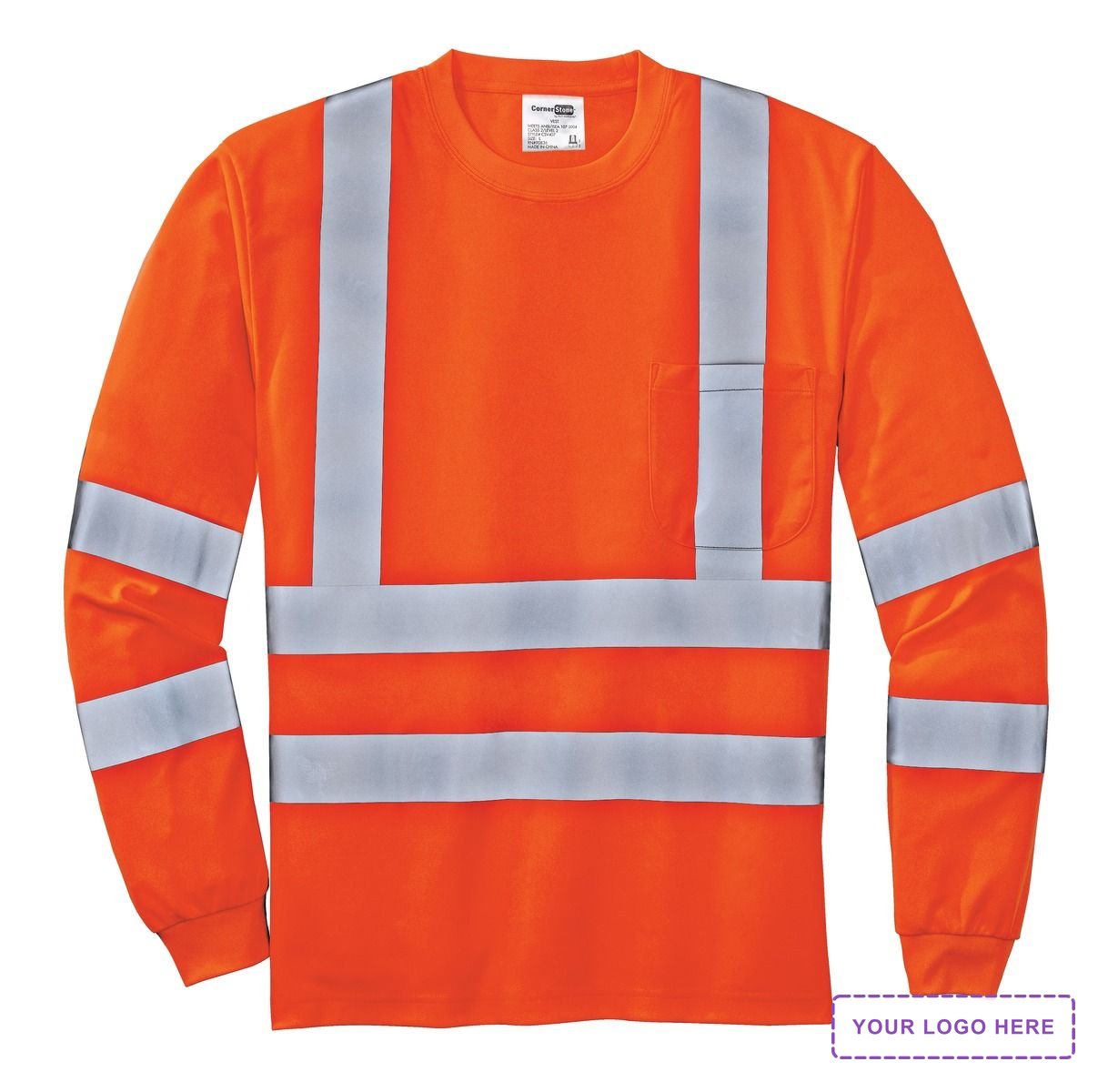 CornerStone - ANSI 107 Class 3 Long Sleeve Snag-Resistant Reflective T-Shirt. CS409