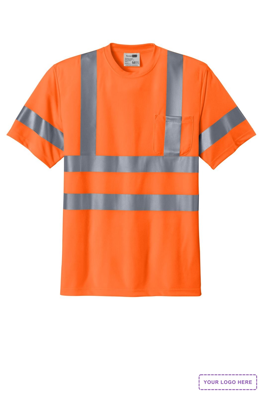 CornerStone - ANSI 107 Class 3 Short Sleeve Snag-Resistant Reflective T-Shirt. CS408