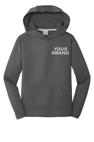 Port & Co Youth Performance Fleece Pullover Hooded Sweatshirt. PC590YH