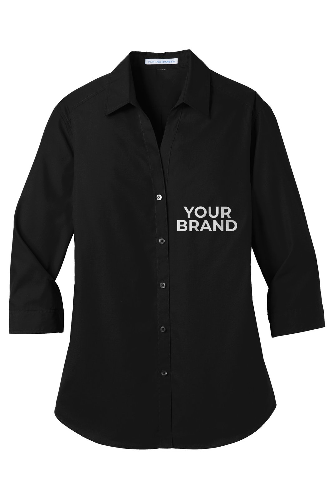 Port Authority Women's 3/4-Sleeve Carefree Poplin Shirt. LW102
