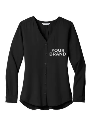 Port Authority Women's Long Sleeve Button-Front Blouse. LW700