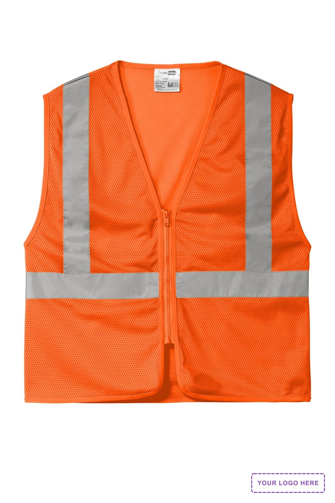 CornerStone ANSI 107 Class 2 Economy Mesh Zippered Vest. CSV101