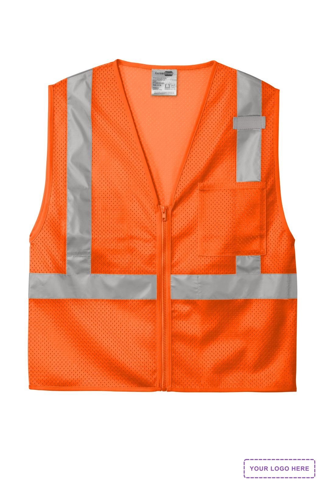 CornerStone ANSI 107 Class 2 Mesh Zippered Vest. CSV102