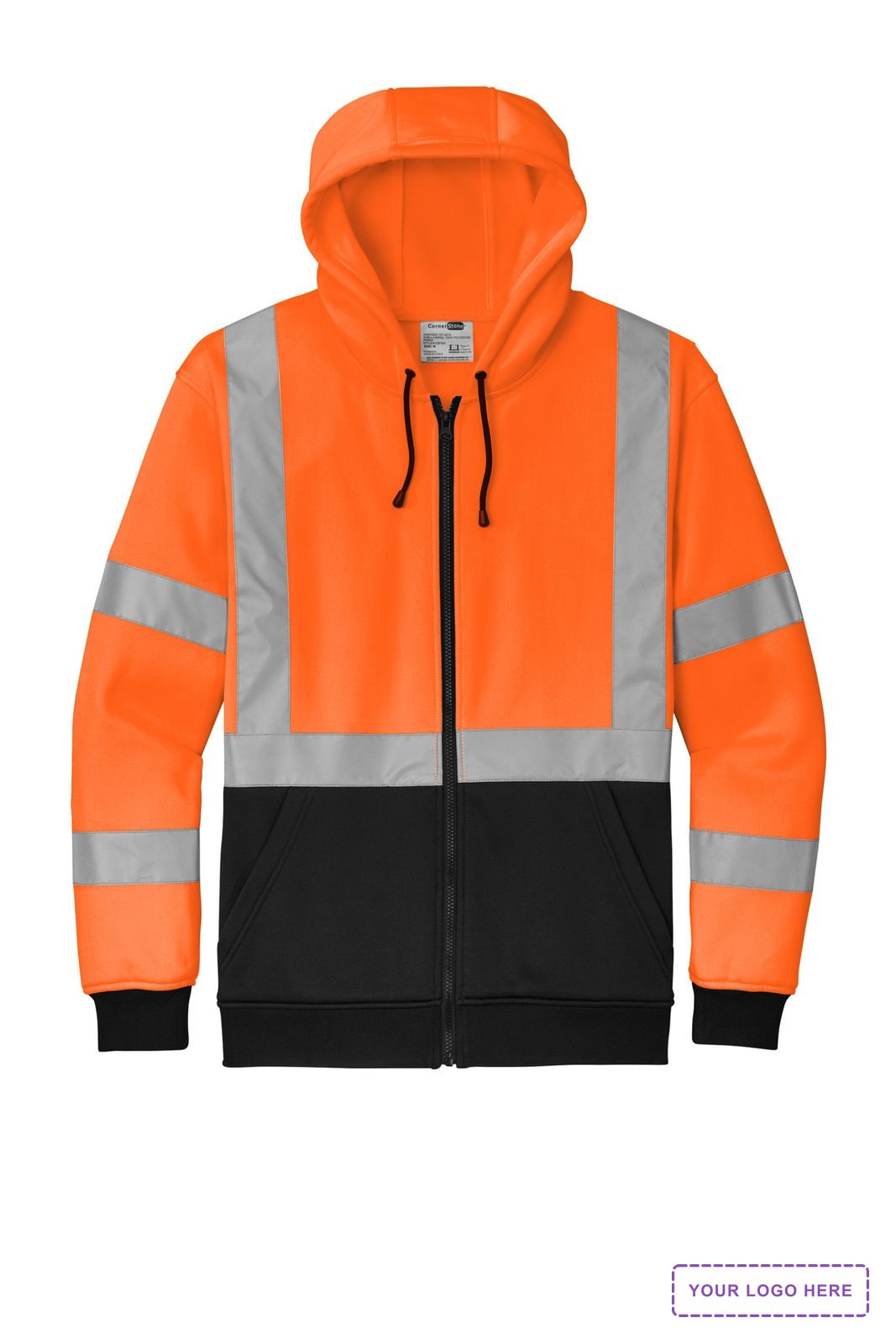 CornerStone A107 Class 3 Heavy-Duty Fleece Full-Zip Hoodie CSF300