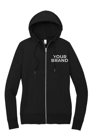 District Women's Featherweight French Terry Full-Zip Hoodie DT673