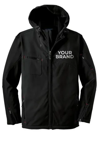 Port Authority Textured Hooded Soft Shell Jacket. J706