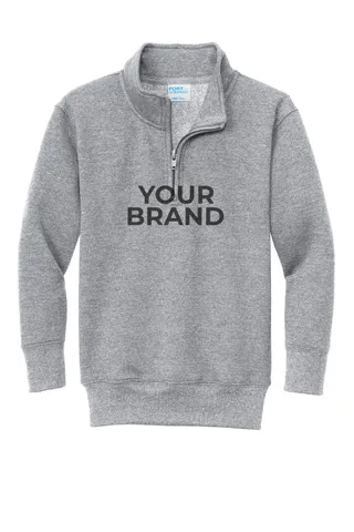 Port & Co Youth Core Fleece 1/4-Zip Pullover Sweatshirt PC78YQ