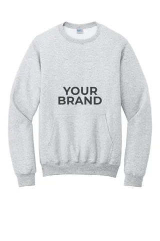 Port & Co Core Fleece Crewneck Pocket Sweatshirt PC78PKT