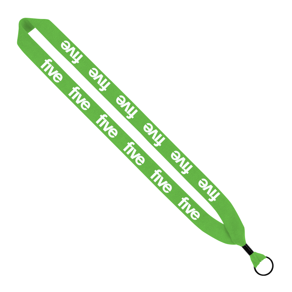 1" Cotton Lanyard with Metal Crimp & Metal Split-Ring