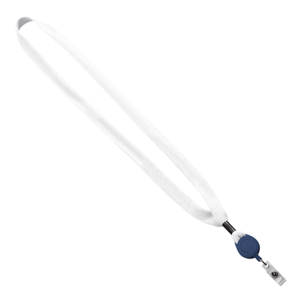 5/8" New Polyester "Shoelace" Lanyard with Retractable Badge Reel