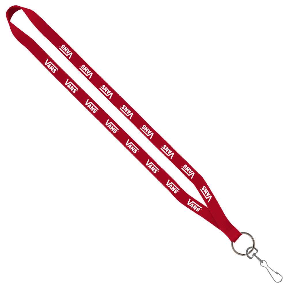 1/2" Polyester Lanyard with Sewn Metal Swivel Snap Hook