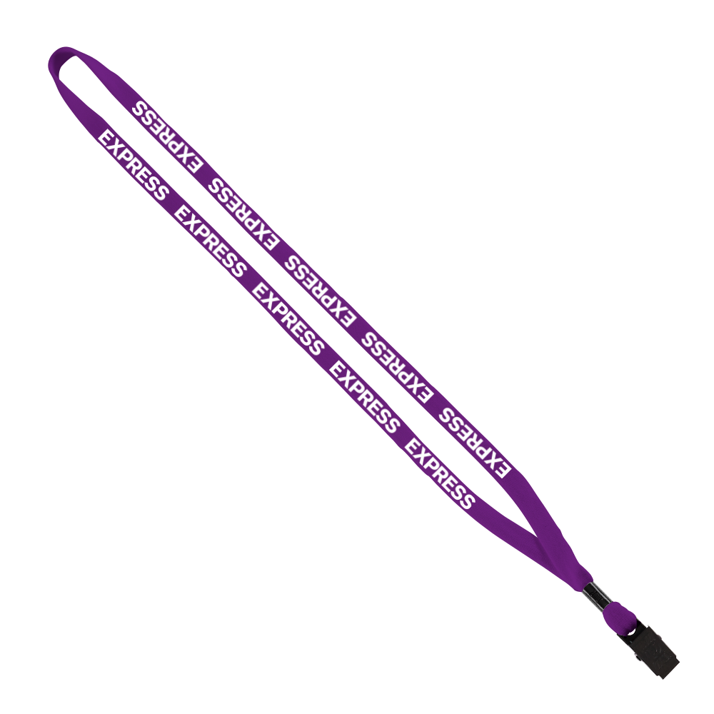 1/2" Cotton Lanyard with Metal Crimp & Bulldog Clip