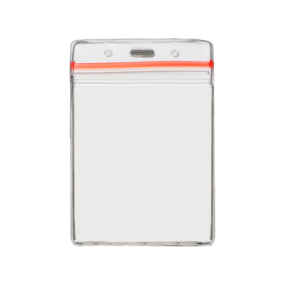 3 5/8" x 4 5/18" Printed Vertical Vinyl Pouch with Zipper