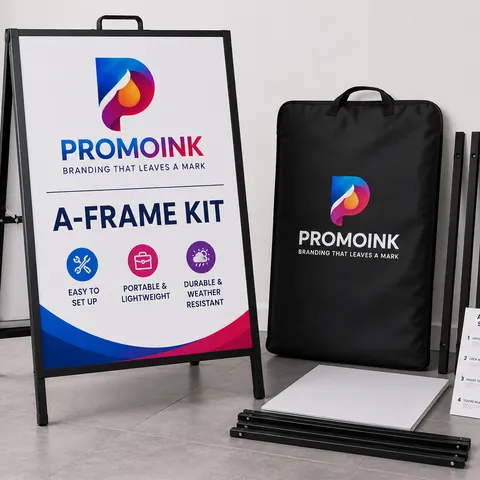Custom A-Frames with the PromoInk AI logo