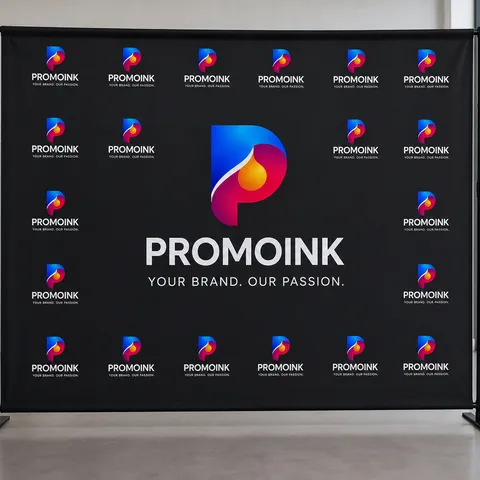 Custom Backdrops with the PromoInk AI logo