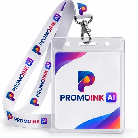 Custom Badge Holders with the PromoInk AI logo