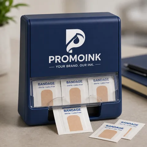 Custom Bandaids and Bandages with the PromoInk AI logo