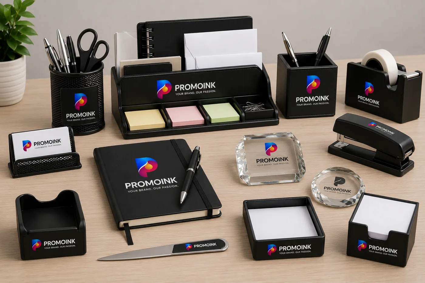 Desk Accessories with the PromoInk logo